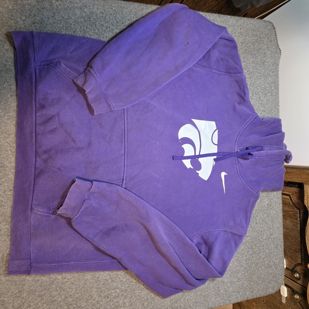 purple Men's Nike Kansas State Wildcats Club Fleece Pullover Hoodie  Large E2